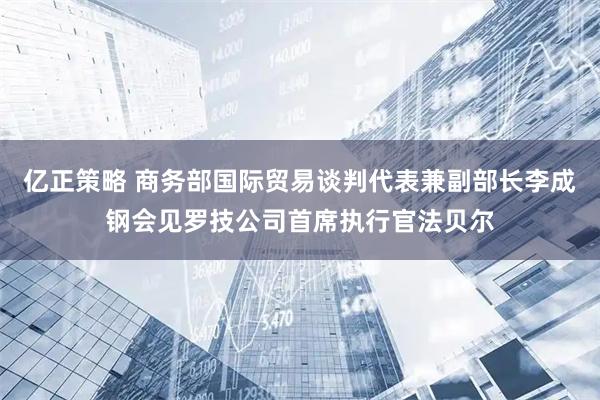 亿正策略 商务部国际贸易谈判代表兼副部长李成钢会见罗技公司首席执行官法贝尔